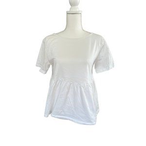 H&M White Back Tie T-Shirt XS